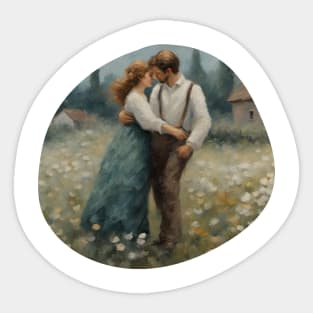 A Romantic Impasto Masterpiece for Valentine's Day Sticker